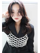 ヘアーメイク スリー(Hair Make 3) センターパートセミロング[前髪アンブレラカラーこなれミディ]