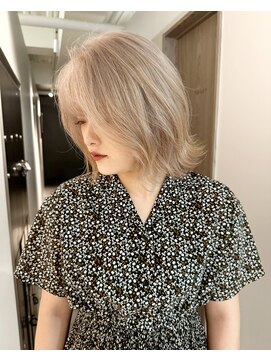 ポノ(po_no) ミルクティーベージュ/ハイトーン/ボブ