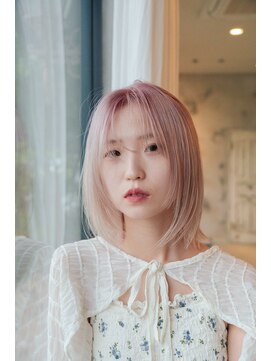 ニュイ(NUIT) ダブルカラーミルクティーベージュカラーケアブリーチ韓国ボブ