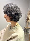 ショートボブパーマ*ボブパーマ前髪あり*前上がりボブ髪質改善