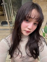 アース 三木店(HAIR & MAKE EARTH)&nbsp;【艶感★シースルーバング】韓国ヘア20代30代ウェーブ巻き髪