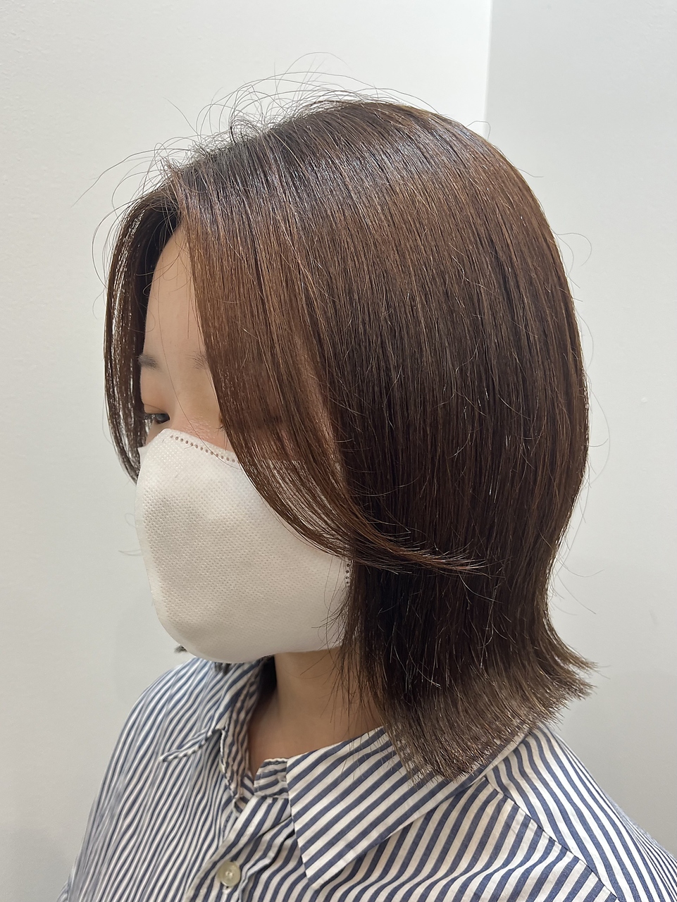 調布切りっぱなしミニボブショートレイヤー外ハネ前髪なし