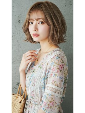 フルショウ 苦楽園店(FURUSHO) マロンベージュのふんわり柔らか大人可愛い小顔カットボブ