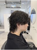 マッシュウルフ×スパイラルパーマ