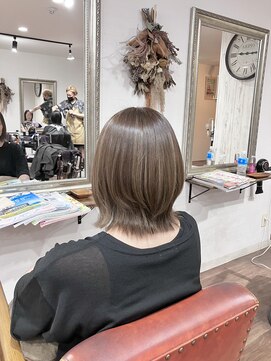 ヘアメイク アンフィ(amphi) 【白髪ぼかし】ハイライトベージュくびれミディ..~*＊.