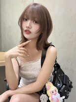 ロンドメリア 天神大名店(Lond Melia) 小顔に見せるミディアムヘア/韓国ヘア/暗めカラー