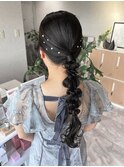 お呼ばれヘアタイト編みおろし