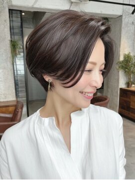 レリーノーブル 西宮北口(RelyNoble) 40代ショートボブ×ナチュラルカラーで美肌効果◎[西宮北口]