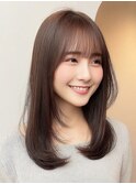 愛されシースルーバングミディアム
