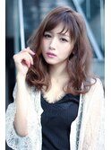 斜めバング、シースルーバングのセミロングをエアリーに♪藤沢