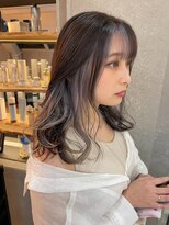 ロンド レア 天神大名店(Lond Le’a) デザインカラー/レイヤーカット/ウェットヘア/オリーブベージュ