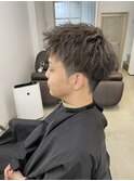 ブリーチオングレーカラー&ツイストパーマ