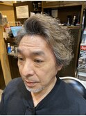 イケおじフロントアップパーマ 新橋 理容室 床屋 ヒロ銀座