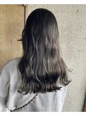 オリーブ グレージュ 暗めカラー 透明感 美髪 エアリーロング