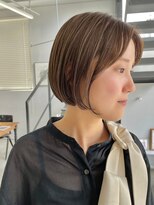 ヘアー アイス 御器所本店(HAIR ICI) 大人可愛いくすみカカラーグレーベージュ 小顔ストレートボブ