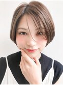 ★前下がりハンサムショートボブパーマ30代40代50代白髪ぼかし