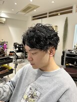 ア グランド ユニオン 広尾店(A GRAND UNION) メンズハードパーマ×センターパート【広尾／恵比寿】