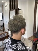 メンズカット、ダブルカラーグレーアッシュ