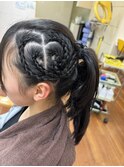 ハート型コーンロウ