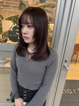 マルフェ 天王寺(marfe) レイヤーカット 可愛い周りレイヤー ミディアムストレート