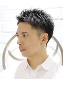 メンズビジネスツーブロック刈り上げバーバー眉毛カット黒髪