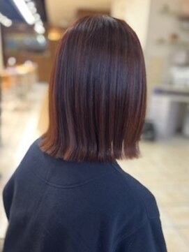 クオリス 上板橋店(QUALIS) 大人可愛いくびれ切りっぱなしボブピンクベージュ白髪染め