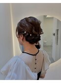 ボブアップヘアセット_ミニウルフチェリーブラウン