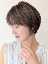 エンクス 天王町店(enx) ホワイトグレージュミニウルフデジタルパーマチェリーブラウン