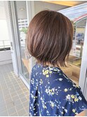 くびれボブショートボブショートヘアナチュラルベージュブラウン