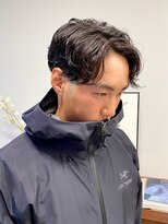 ヘアー アイス 御器所本店(HAIR ICI)&nbsp;メンズセンターパート　フェザーパーマ　韓国風ニュアンスパーマ