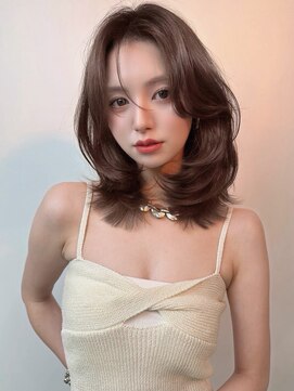 ソヨン 金山店(SOYON) 大人ガーリー似合わせカット/ミディアムレイヤー/ダークアッシュ