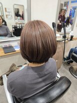 ヘアアンドメイク 心座(hair&make)&nbsp;マロンベージュカラー×ショートボブ