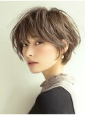 大人ショート　白髪ぼかし　脱白髪染め　ハイライト40代50代60代