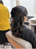 ハーフアップシニヨン