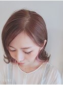 外ハネボブ×ピンクインナーカラー
