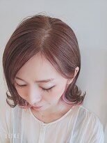 クリスヘアー(Cris Hair)&nbsp;外ハネボブ×ピンクインナーカラー