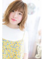 ミック ヘアアンドメイク アップ 駒込店(miq Hair&Make up)&nbsp;グラデカラー★ミルクティーベージュ無造作エアリーボブ