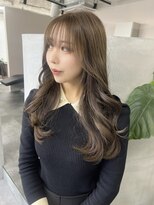 ジエクト カナウ(The Ect canow)&nbsp;グレージュカラー透明感カラー小顔ヘアレイヤーロング韓国ヘア