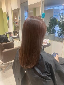 ヘアープロデュース フラックス(HAIR PRODUCE flux) 髪質改善カラー×ピンクベージュ【西淀川区,尼崎駅,出来島】