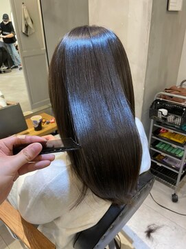 ジーナ 船橋(Zina) 髪質改善＊ロングレイヤーグレーベージュ＊美髪【Zina船橋】