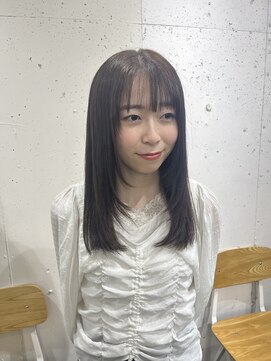 アジールヘア 北千住駅西口店(agir hair) レイヤーカットオリーブベージュブリーチなしダブルカラー北千住