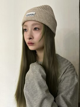 メゾンアクア 表参道(Maison ACQUA) ☆ブリーチなしダブルカラー オリーブ オリーブベージュ ボブ