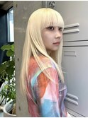 ハイトーンカラーペールピンクブロンドホワイトミルクティー韓国