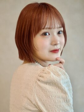 ガーデンヨコハマエスト(GARDEN YOKOHAMA est) フェイスレイヤー くびれヘアレイヤーボブアプリコットオレンジ