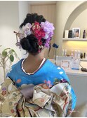 ROYロング/ふわふわシニヨン・成人式アレンジヘア