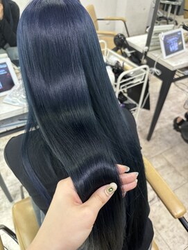 アジールヘア 所沢プロペ通り店(agir hair) 透明感ブルーブラックカラー