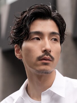 フィフス 原宿(fifth) 原宿フェザーパーマメンズカットセンターパート30代ニュアンス