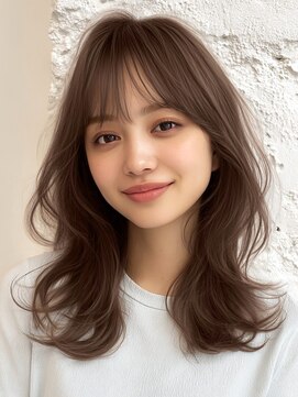 ロティー(loty) ミディアムレイヤー ブリーチなしカラー ベージュ 透明感カラー