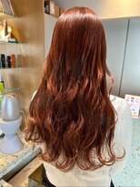 ナチュラル ヘアーデザイニング(Natural hair designing) ヨシンモリ/ゆるふわ巻き/アプリコットオレンジ/ビタミンカラー