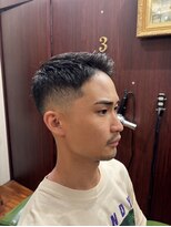 ブロートーキョーバーバーショップ 神田2nd(Bro Tokyo BARBERSHOP)&nbsp;七三ミドルフェードスタイル